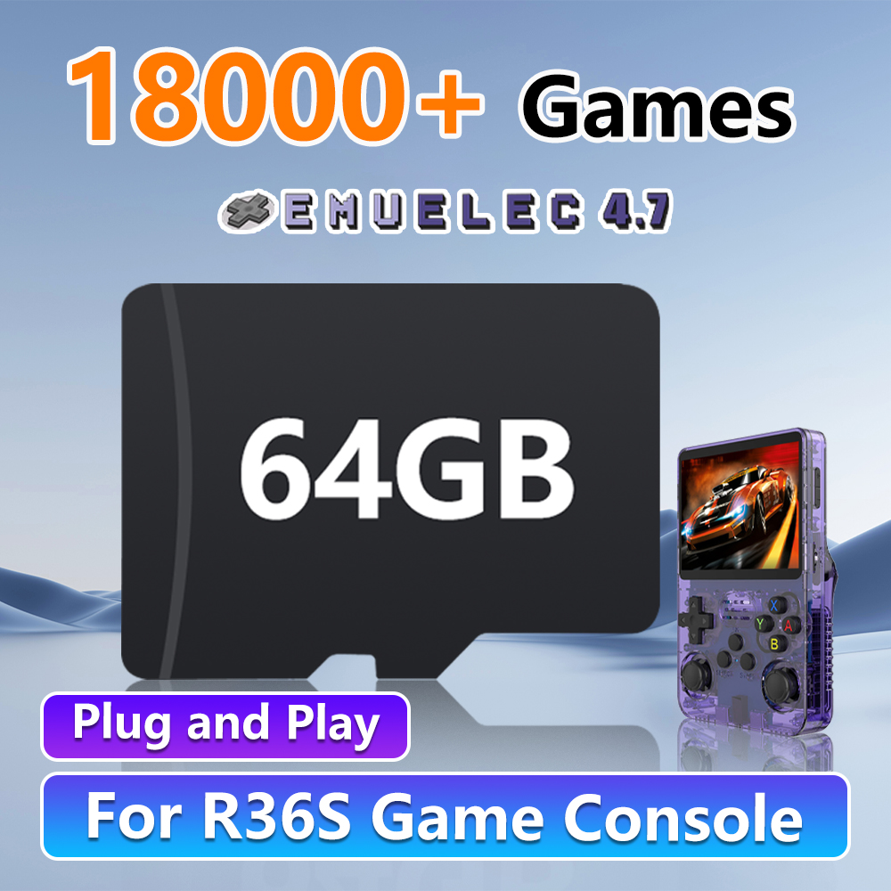 Retro Game Card - 64 GB Spielkarte für R36S Retro-Spielekonsolen