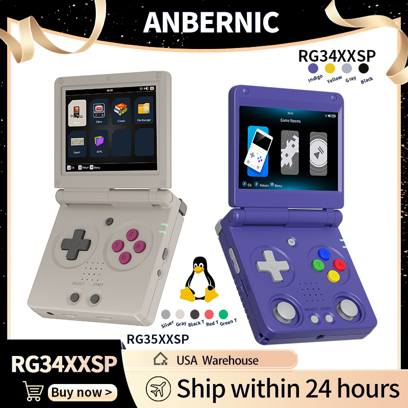Retro Gaming App - Anbernic RG34XXSP RG35XXSP Flip Handheld-Spielekonsole IPS-Bildschirm
