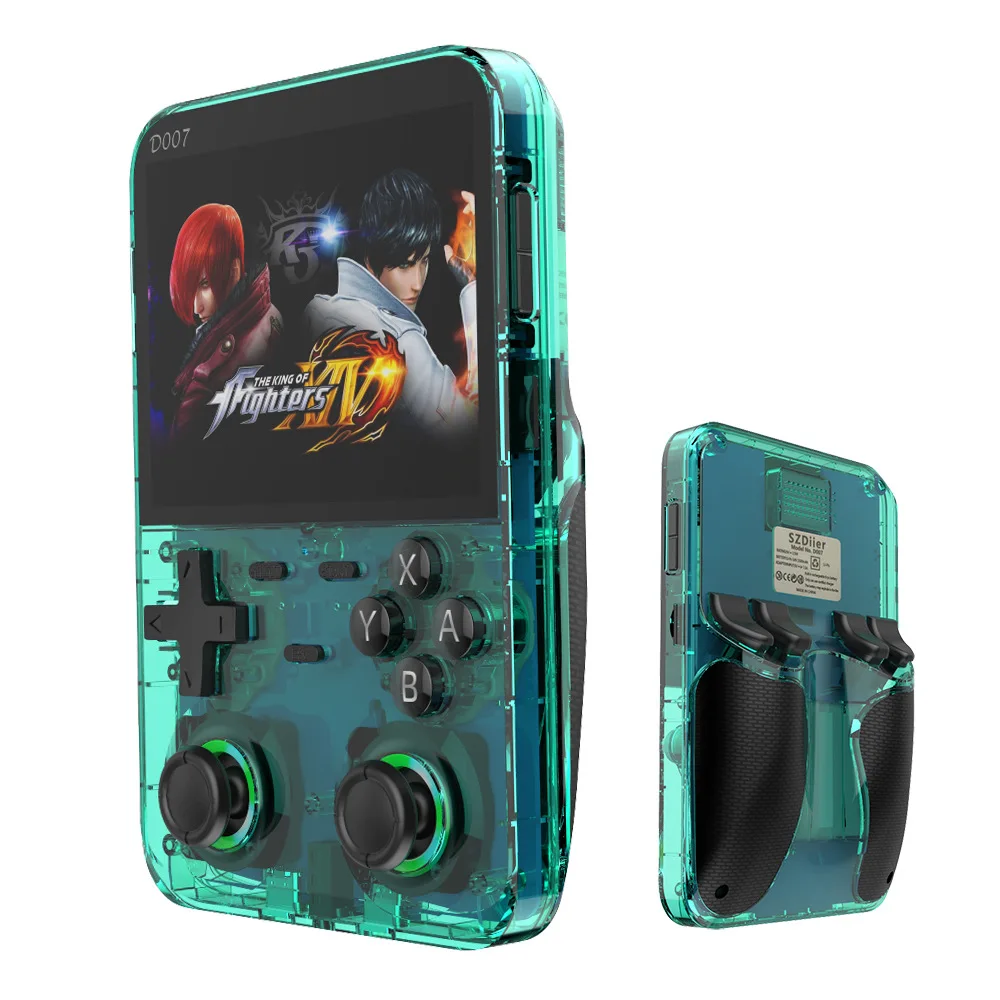 Retro Gaming Video - D007 Tragbare Videospielkonsolen 3,5-Zoll-IPS-Bildschirm Handheld-Game-Player Open-Source-System