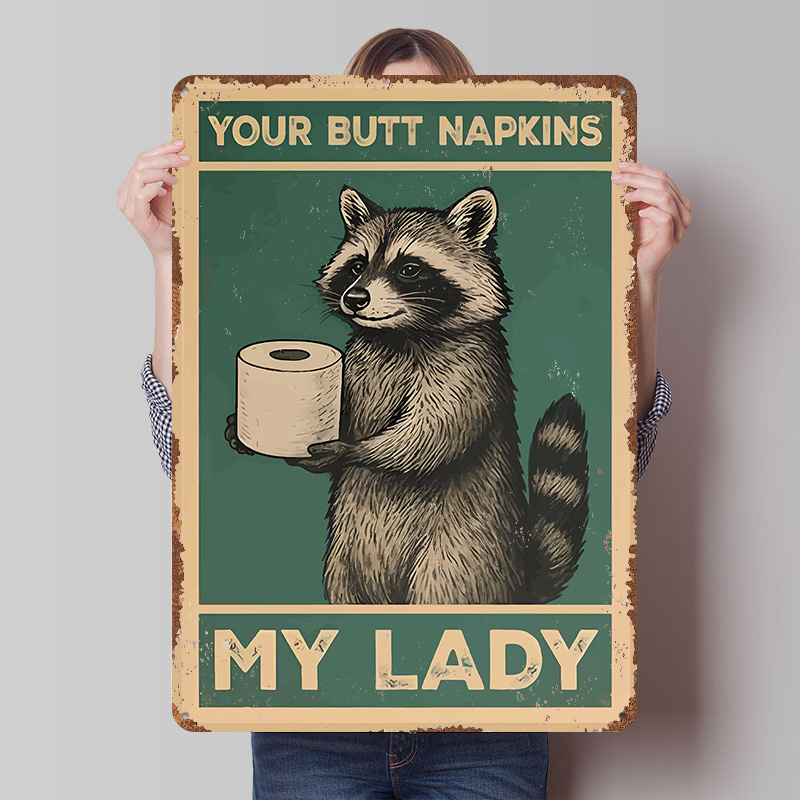 Retro Gaming Wallpaper - Waschbär mit Toilettenpapier Lustiges Druckposter Personalisierte