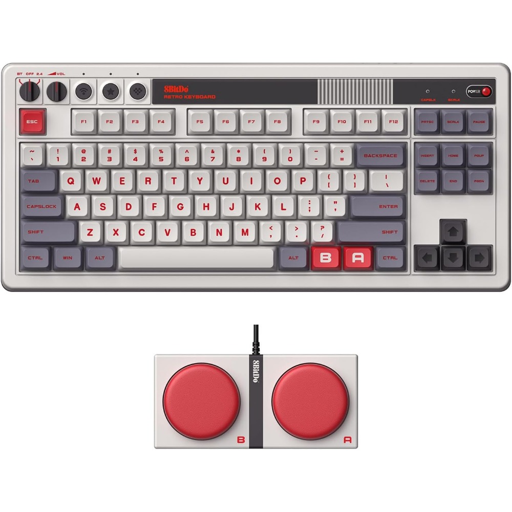 Retro Gaming Uk - Retro Mechanische Gaming-Tastatur mit Bluetooth/2.4G/USB-C-Konnektivität und