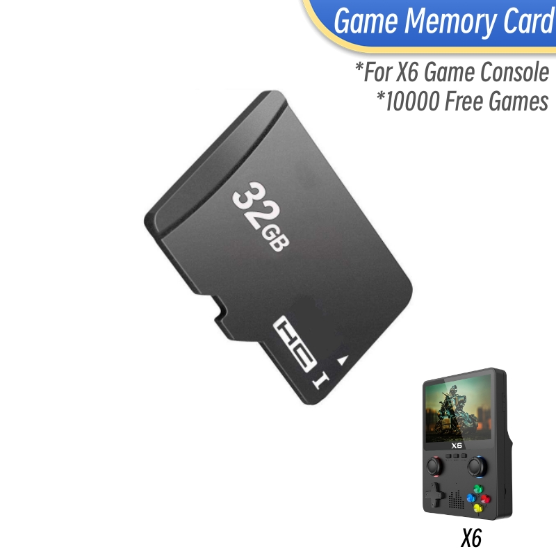 Retro Gaming X6 - Spielkarte für X6-Spielekonsole TF-Speicherkarte 8 GB/32