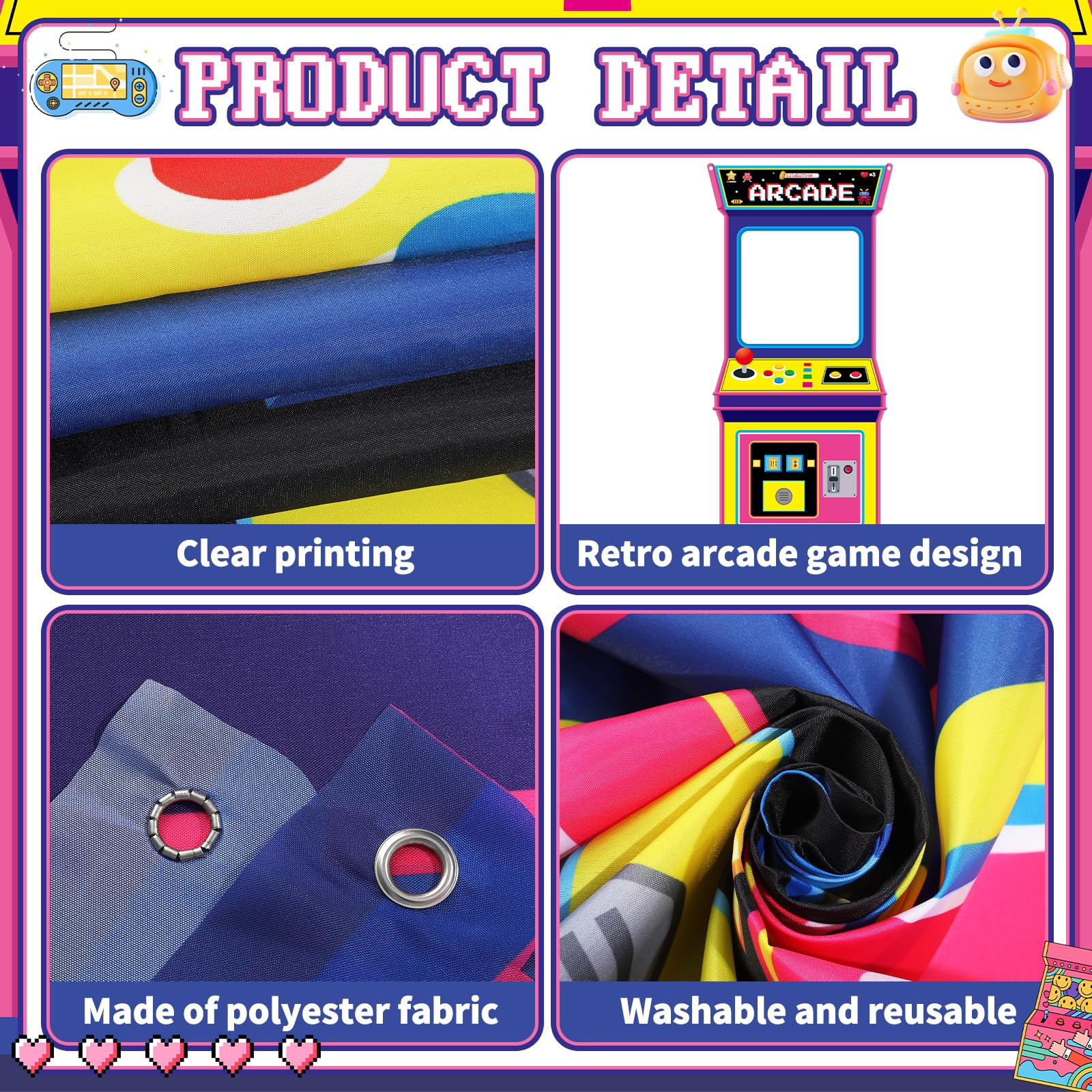 Retro-Videospiel-Stoff-Hinterg – Retro Gaming Video Bewertung und Preis