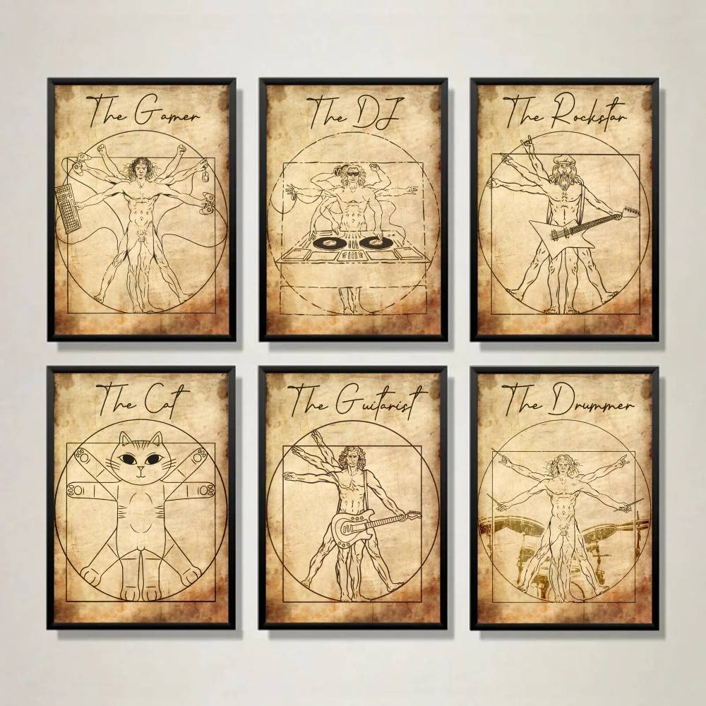 Vintage Vitruvian Style Musik- – Retro Gaming Wallpaper Bewertung und Preis