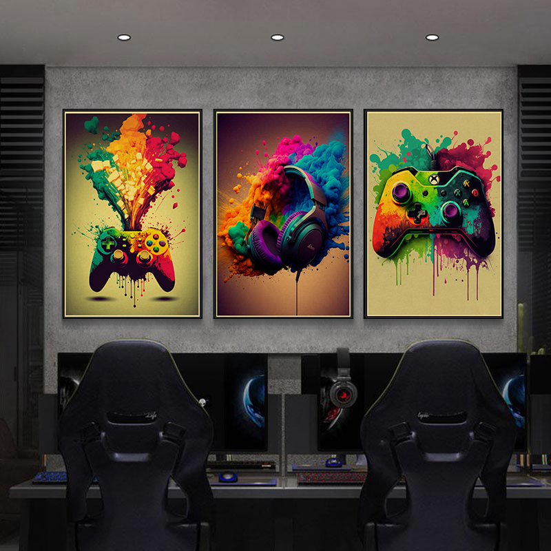Bunte Game Controller Wand Kun – Retro Gaming Wallpaper Bewertung und Preis