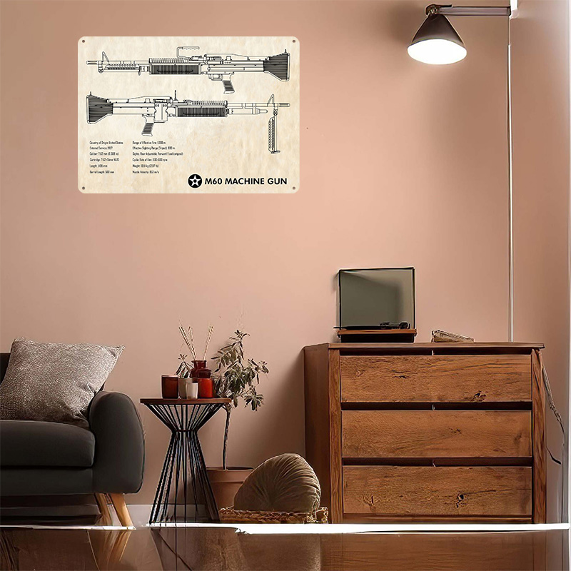 M60 Maschinengewehr Blechposte – Retro Gaming Wallpaper Bewertung und Preis
